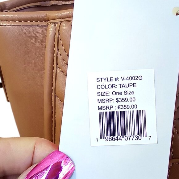 Valentino Orlandi NEW❤️‍🔥 2 Pc Taupe Tote & Pouch 3 Compartment NWT $359 - Picture 3 of 9